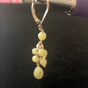 EARRINGS, gold filled with citron stone dangle